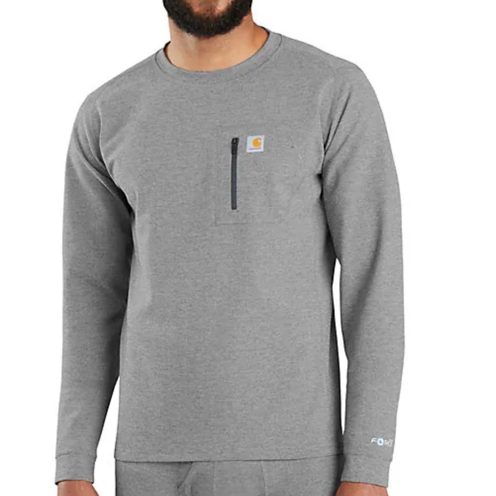 Carhartt Men’s Heavyweight Knit Base Layer Pocket Top Multiple Sizes Gray